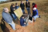 GTRI researchers and students teamed-up to develop the solar latrine, 2007.