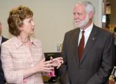 Irish President Mary McAleese with former Georgia Tech President Wayne C...