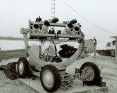 Project Firefly searchlight yoke with nine automatic cameras, 1959.