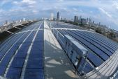A 340-kilowatt photovoltaic system, installed atop Georgia Tech Aquatic ...