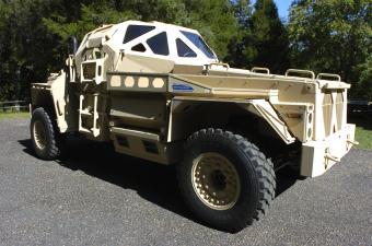 The ULTRA armored patrol vehicle was a research project funded by the Office of Naval Research and conducted by GTRI. The ULTRA is slightly larger than the Humvee and diesel powered, 2005.